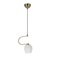 Lampa wisząca Serano patynowy 1x60W E27 klosz biały