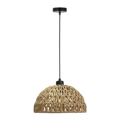 Lampa wisząca Balli czarny 1x40W E27 abażur beżowy