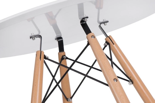 Stół DTW 80 cm biały/naturalny okrągły