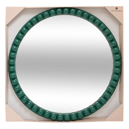 Lustro okrągłe Mala 60 cm zielone wiszące dekoracyjne do salonu i sypialni Atmosphera