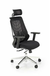 Fotel biurowy ergonomiczny Nimo czarny z zagłówkiem i siatkowym oparciem do biura
