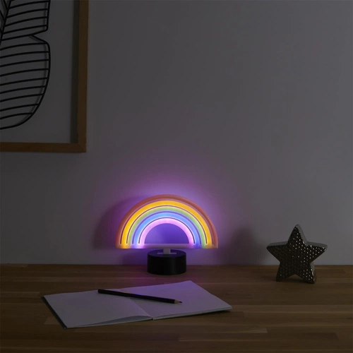 Lampka nocna LED Rainbow Intesi nowoczesna bezprzewodowa biała do pokoju dziecięcego