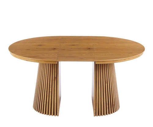 Stół okrągły rozkładany do jadalni Kyoto 120-200 cm naturalny dąb nowoczesny Intesi