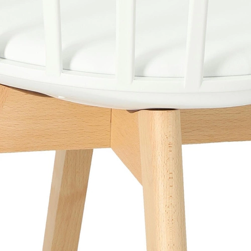 Krzesło do jadalni Sirena białe skandynawskie z tworzywa i drewna łatwe w czyszczeniu Intesi