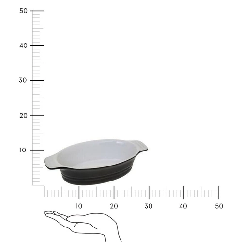Naczynie gliniane owalne czarne
