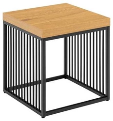 Stolik kawowy kwadratowy Strington 40x40 cm dąb czarny loftowy do salonu Actona
