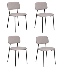 Zestaw 4 krzeseł Esther szare jasne