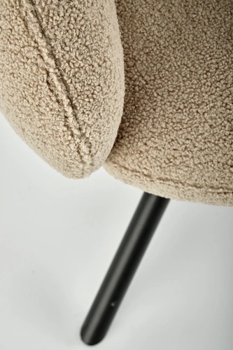 Krzesło tapicerowane Paulett obrotowe beżowe z podłokietnikami do jadalni i salonu Intesi