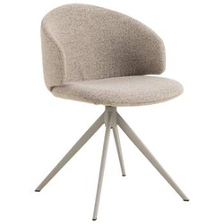 Krzesło tapicerowane Ella Actona obrotowe beżowe z podłokietnikami do jadalni nowoczesne