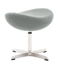 Podnóżek tapicerowany Jajo kaszmir inspirowany Egg szary nowoczesny do salonu D2.DESIGN