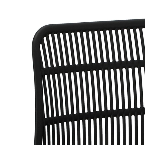 Krzesło do jadalni i kuchni Klaus Simplet czarne ażurowe z tworzywa na metalowych nogach