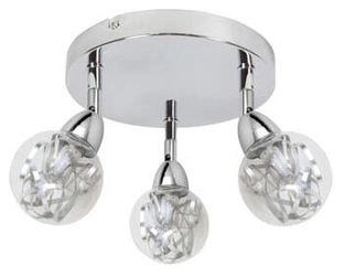 Lampa sufitowa Bolo plafon 3x6W LED smd główka okrągła 1e z przegubem klosz wymienny kd system