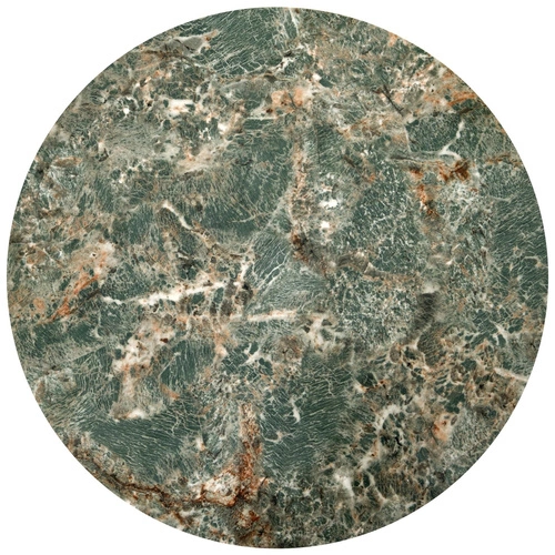 Zestaw 2 okrągłych stolików kawowych Sonja zielony marmur czarny loft do salonu