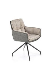 Krzesło obrotowe Rolan Intesi tapicerowane szare z podłokietnikami do biura i salonu