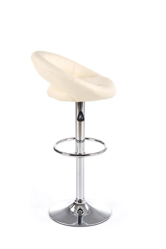 Hoker Nang kremowy obrotowy z regulacją wysokości do kuchni nowoczesny ekoskóra chrom Intesi