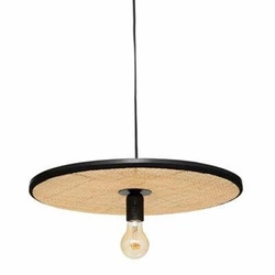 Lampa wisząca Olme rattan boho czarna regulowana do salonu i nad stół 44 cm Atmosphera