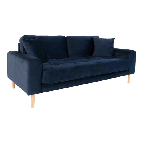 Sofa Lido 2,5 granatowa/ nogi naturalne