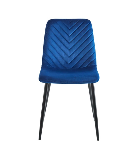 Krzesło tapicerowane Herman Velvet niebieskie do jadalni nowoczesne na czarnych nogach Intesi
