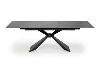 Stół rozkładany do jadalni Narel 180-230 cm nowoczesny niebieski marmur czarne nogi Intesi