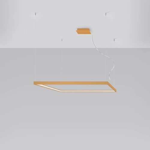 Nowoczesny złoty żyrandol LED Nelya L do salonu i jadalni 110 cm Thoro