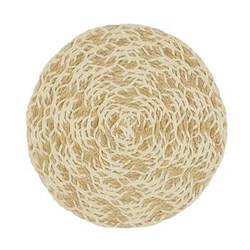Okrągła beżowa podkładka pod talerz Jute 38cm nowoczesna na stół do kuchni Intesi