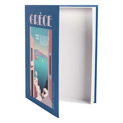 Pudełko dekoracyjne Grece Intesi niebieskie książka klasyczna do salonu i sypialni