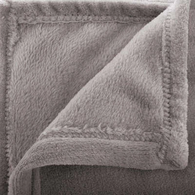 Ciepły koc flanelowy Atmosphera szary 130x180 cm na kanapę do salonu