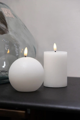 Świeca dekoracyjna LED kula żółta Molia Atmosphera z parafiny ciepłe światło 10 cm