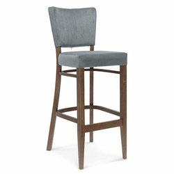 Hoker drewniany Tulip.1 FAMEG z oparciem, personalizowany, skórzany do kuchni i jadalni