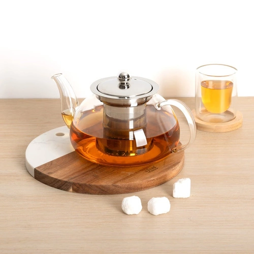 Podstawka Harmony okrągła akacja/marmur