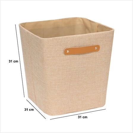 Pudełko materiałowe Ronda 31x31 beżowe do regału z uchwytem dekoracyjne 5five simply smart