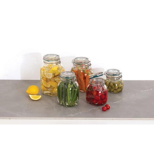 Słój szklany 1litr szczelny z klamrą