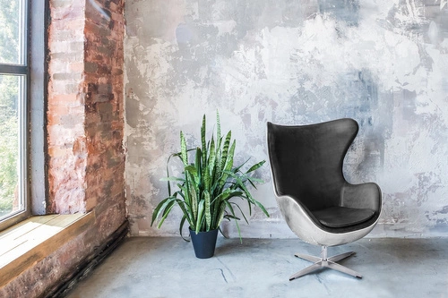 Fotel uszak Jajo Egg D2.DESIGN czarny ekoskóra nowoczesny obrotowy do salonu lub biura