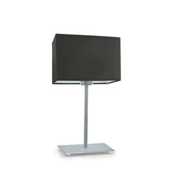 Lampka nocna AMALFI nowoczesna z abażurem brązowym i srebrną podstawą do sypialni LYSNE