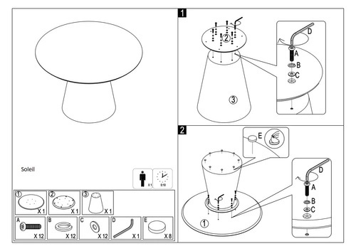 Stół okrągły do jadalni Soleil 120 cm czarny marmur nowoczesny na jednej nodze Intesi