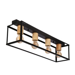 Lampa sufitowa Retro czarny 4x40W E27 klosz czarny