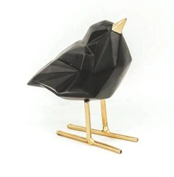 Figurka dekoracyjna Love Bird czarna nowoczesna na komodę do salonu lub sypialni HV Decor