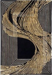 Dywan nowoczesny Golden Wind 200x300 czarno-złoty glamour do salonu Carpet Decor wełniany
