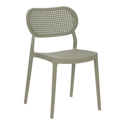 Krzesło ogrodowe Bilto Intesi zielone z polipropylenu, łatwe czyszczenie, sztaplowane, boho