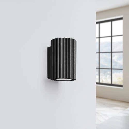 Kinkiet ścienny KARBON 10 czarny nowoczesny aluminiowy świeci góra dół do salonu i sypialni