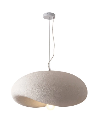 Nowoczesna lampa wisząca STONE FLAT biała 40 cm do salonu i jadalni regulowana