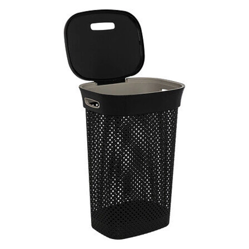 Kosz na pranie 60l do łazienki Purl szary ciemny nowoczesny plastikowy 5five simply smart