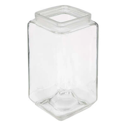 Kwadratowy szklany słoik 2L z sosnową pokrywką