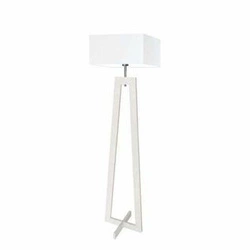 Lampa podłogowa biała do salonu Jawa Lysne nowoczesna drewniana z abażurem 138 cm