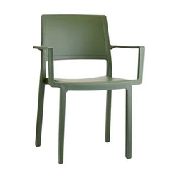 Krzesło ogrodowe Kate Arm zielone z tworzywa sztucznego SCAB Design sztaplowane z podłokietnikami