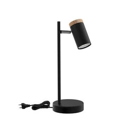 Lampa stołowa Lagos czarny 1x15W GU10 klosz czarny+drewniany