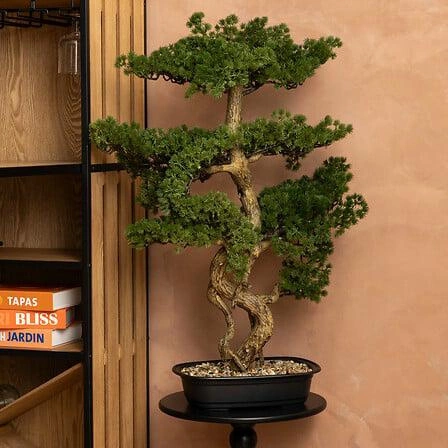 Sztuczne drzewko Bonsai 86cm Atmosphera jak prawdziwe w czarnej donicy do salonu