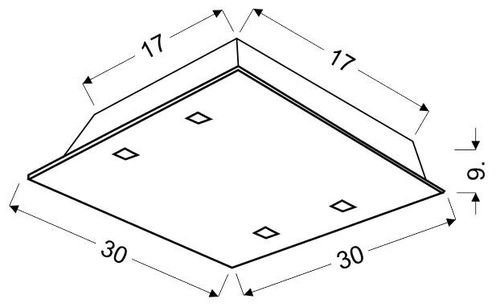Plafon Fontana 30x30 1x60W E27 kryształki