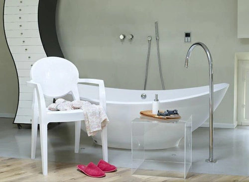 Krzesło Igloo białe SCAB Design nowoczesne do jadalni i kuchni sztaplowane z podłokietnikami