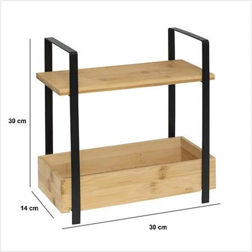 Półka na przyprawy do kuchni Ordera 2-piętrowa skandynawska drewniana czarna 5five simply smart